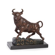 Bronzed Finished Bull Cracking 20,000 Mark Sculpture, Limited Edition