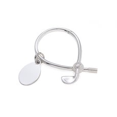 Silver Plated Golf Key Ring with ID Tag