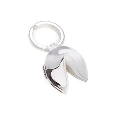 Silver Plated Fortune Cookie Box Key Ring