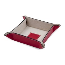 Red Leather Snap Valet with Pig Skin Leather Lining