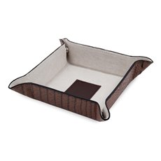 Brown Croco Leather Snap Valet with Pig Skin Leather Lining