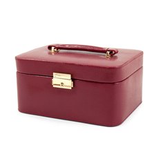 Red Lizard Debossed Leather Jewelry Box