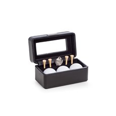 Golf Accessories Black Leather Box with Glass Top