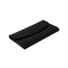 Black Croco Leather Multi Compartment Jewelry Clutch with Snap Closure