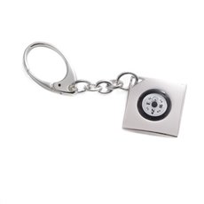 Silver Plated Key Ring with Compass
