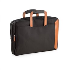 Saddle Leather and Ballistic Nylon Briefcase which Converts to a Back Pack and Oversized Bag with Computer Compartment