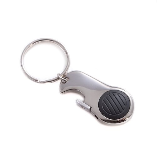 Nickel Plated Mini Light and Bottle Opener Key Ring