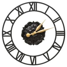 Rosette Floating Ring 21" Indoor Outdoor Wall Clock , Black