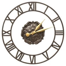 Rosette Floating Ring 21" Indoor Outdoor Wall Clock , French Bronze