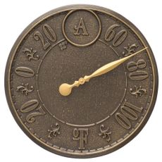 Monogram 16" Indoor Outdoor Wall Thermometer, French Bronze