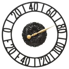 Cambridge Floating Ring 21" Indoor Outdoor Wall Thermometer, Black