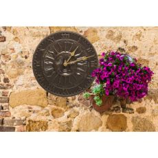 Sunface 12" Indoor Outdoor Wall Clock, French Bronze