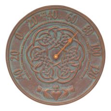 Celtic Knot Outdoor Thermometer, Copper Verdigris