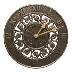Ivy 12" Indoor Outdoor Wall Clock, French Bronze
