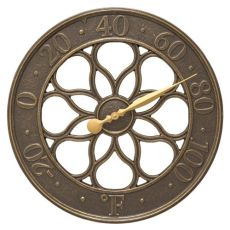 Medallion 18" Indoor Outdoor Wall Thermometer, French Bronze