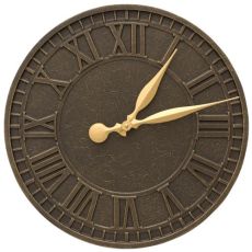 Geneva 16" Indoor Outdoor Wall Clock, French Bronze
