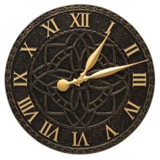 Artisan 16" Indoor Outdoor Wall Clock , Black / Gold