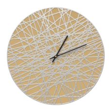 Banded 16" Indoor Outdoor Wall Clock , Curry / Silver