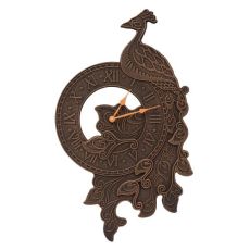 Peacock Indoor Outdoor Wall Clock , Oil Rubbed Bronze