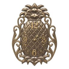 Pineapple Scroll Indoor Outdoor Wall Clock , French Bronze