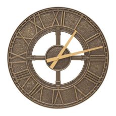 Hera 16" Indoor Outdoor Wall Clock, French Bronze