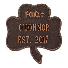 Shamrock Address Plaque, Antique Copper
