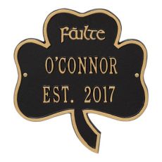 Shamrock Address Plaque, Black Gold