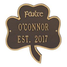Shamrock Address Plaque, Bronze Gold