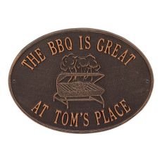 Personalized Grill Plaque, Antique Copper