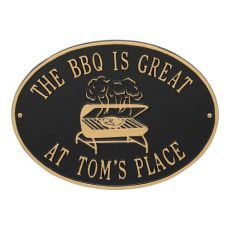 Personalized Grill Plaque, Black / Gold