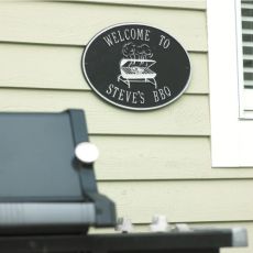 Personalized Grill Plaque, Black / Silver
