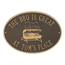 Personalized Grill Plaque, Bronze / Gold