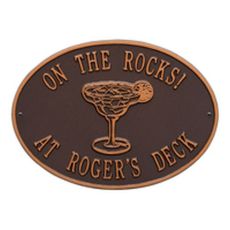 Personalized Margarita Plaque, Antique Copper