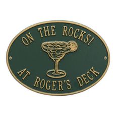 Personalized Margarita Plaque, Green / Gold