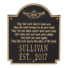 Claddagh Poem Plaque, Black Gold