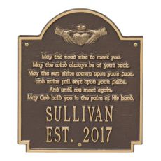 Claddagh Poem Plaque, Bronze Gold