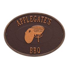 Personalized Charcoal Grill Plaque, Antique Copper