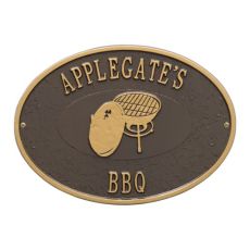 Personalized Charcoal Grill Plaque, Bronze / Gold