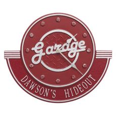 Personalized Garage Clock , Red/Silver