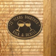 Personalized Wine Plaque, Bronze / Gold