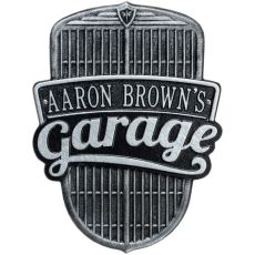 Car Grille Garage Plaque, Black/Silver, Black/Silver
