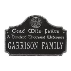 Cead Mile Failte Plaque, Black Silver