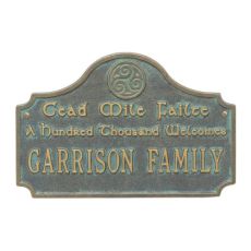 Cead Mile Failte Plaque, Bronze Verdigris