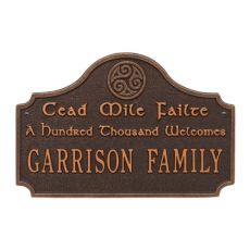 Cead Mile Failte Plaque, Oil Rubbed Bronze
