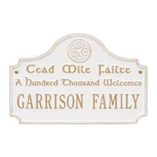 Cead Mile Failte Plaque, White Gold