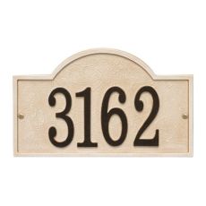 Stonework Arch House Numbers Plaque, Black Gold