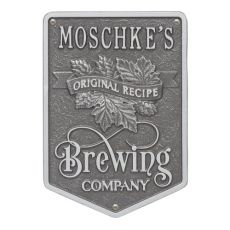 Personalized Original Recipe Brewing Company Beer Plaque, Black / Gold