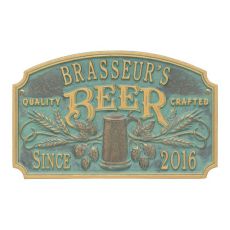 Custom Quality Crafted Beer Arch Plaque, Pewter / Silver