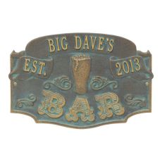 Custom Established Bar Plaque, Pewter / Silver