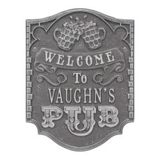 Personalized Pub Welcome Plaque, Black / Gold